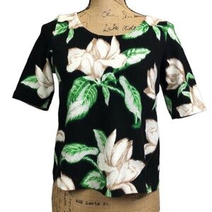 ANTHROPOLOGIE-POSTMARK-FLORAL Side Zip Crop Blouse
